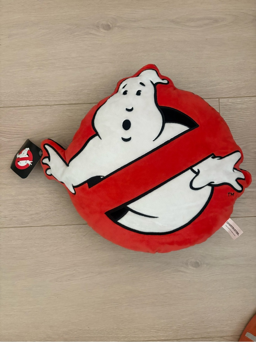 NWT Ghostbusters No Ghost Logo Character Plush Pillow Red Black White 15 Inch